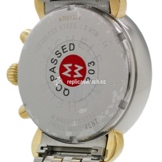 Michele Two Tone Silver-gold 39 Stainless Chronograph Women Mww03d000026 Watch Michele Two Tone Silver-gold 39 Stainless Chronograph Women Mww03d000026 Watch