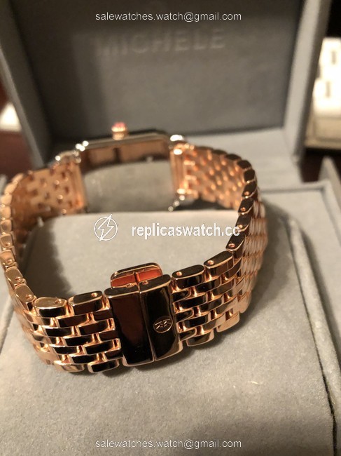 Michele Rosegold/Silver Deco Ii Diamond Mother-of-pearl Watch Michele Rosegold/Silver Deco Ii Diamond Mother-of-pearl Watch