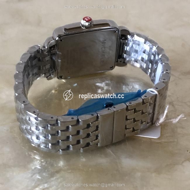 Michele Silver New Deco Madison Mid Diamond Watch Michele Silver New Deco Madison Mid Diamond Watch