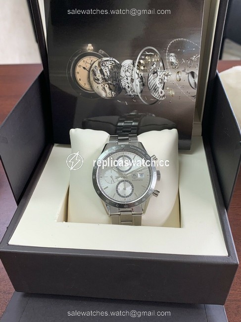 TAG Heuer Silver Cv2011 Carrera Chronograph Dial Mens Watch TAG Heuer Silver Cv2011 Carrera Chronograph Dial Mens Watch