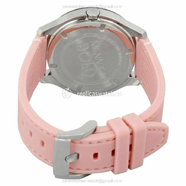 Movado Silver/Pink Womens Bold Silicone 3600414 Watch Movado Silver/Pink Womens Bold Silicone 3600414 Watch