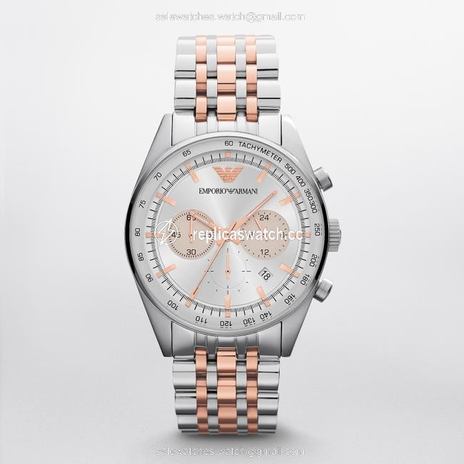 Emporio Armani Silver and Rose Gold Box In The Men Ar5999 Watch Emporio Armani Silver and Rose Gold Box In The Men Ar5999 Watch