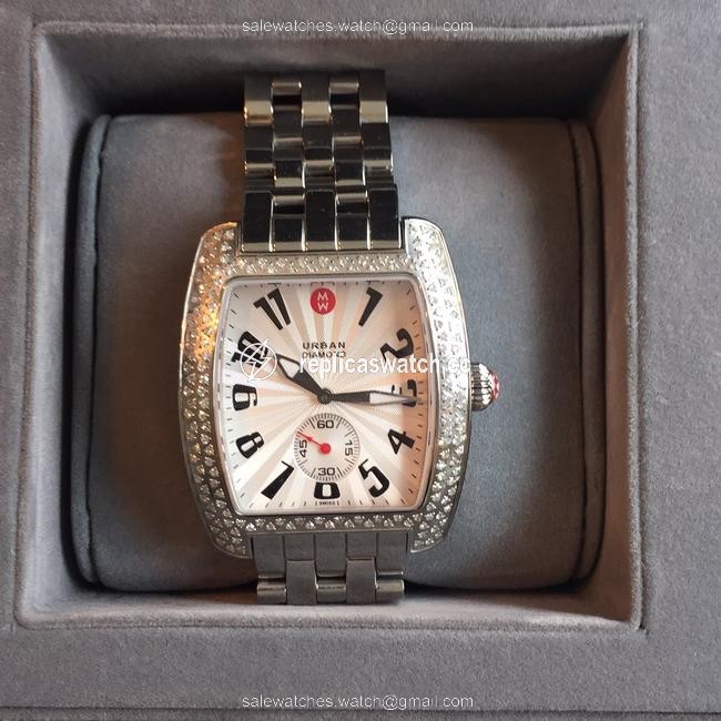 Michele Stainless Steel and Diamond Urban Extra Large Watch Michele Stainless Steel and Diamond Urban Extra Large Watch