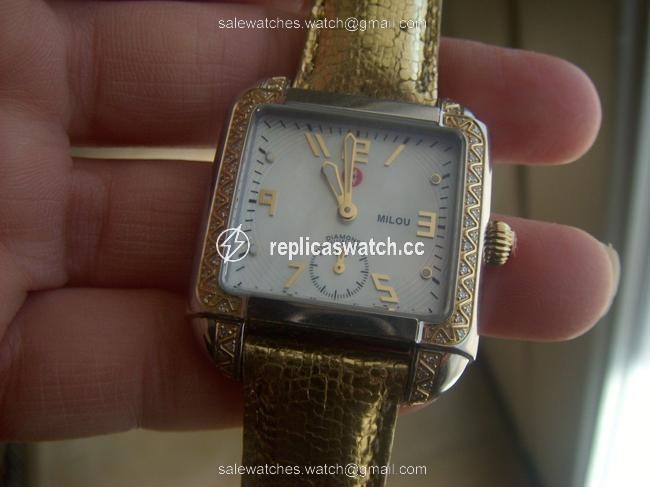 Michele Mw15a01d1025 Milou Diamond Two Tone Stainless Steel Watch Michele Mw15a01d1025 Milou Diamond Two Tone Stainless Steel Watch