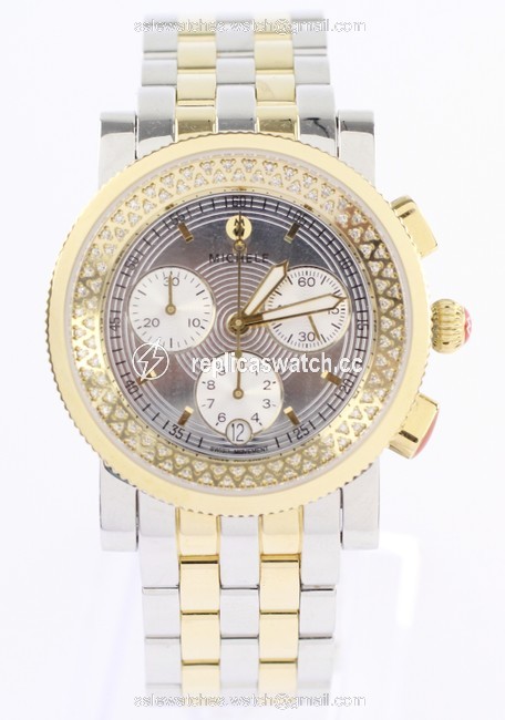 Michele Silver and Gold Sport Sail Diamond Watch Michele Silver and Gold Sport Sail Diamond Watch