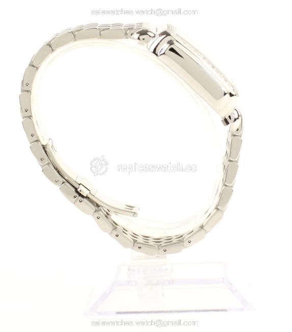 Michele Silver Stainless Steel Mother Of Pearl Deco Diamond Watch Michele Silver Stainless Steel Mother Of Pearl Deco Diamond Watch