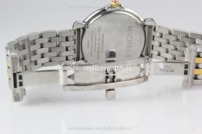 Michele Silver and Gold Two Tone Csx Round Diamond Watch Michele Silver and Gold Two Tone Csx Round Diamond Watch