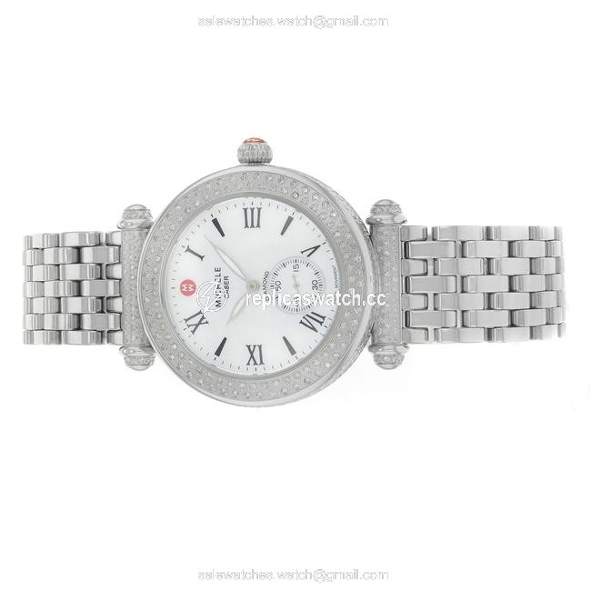 Michele Silver Caber Mother Of Pearl Diamond Mww16a000001 Watch Michele Silver Caber Mother Of Pearl Diamond Mww16a000001 Watch