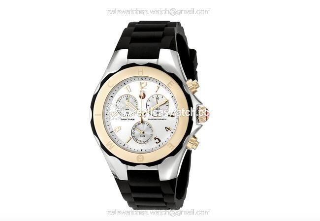 Michele Black Silver Gold Jelly Tahitian Bean Two Tone Mww12f000057 Watch Michele Black Silver Gold Jelly Tahitian Bean Two Tone Mww12f000057 Watch
