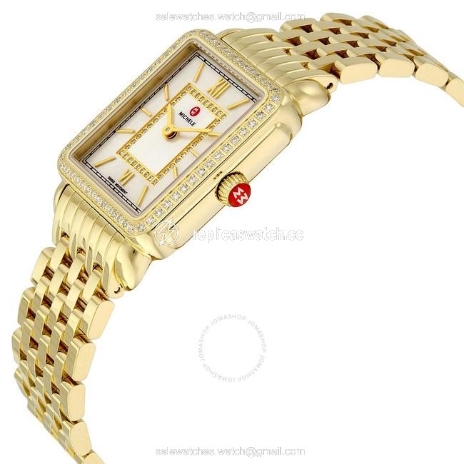 Michele Gold Deco Ii Stainless Mother Of Pearl Diamond Mww06i000007 Watch Michele Gold Deco Ii Stainless Mother Of Pearl Diamond Mww06i000007 Watch