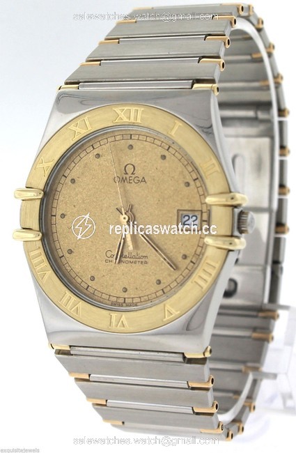 Omega 18k Gold Stainless Steel Vintage Mens Constellation Quartz 1431 Watch Omega 18k Gold Stainless Steel Vintage Mens Constellation Quartz 1431 Watch