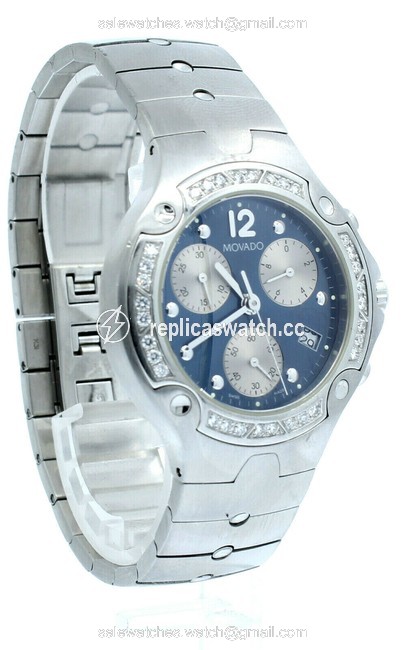 Movado Blue Sports Edition Diamond Chronograph Quartz Watch Movado Blue Sports Edition Diamond Chronograph Quartz Watch