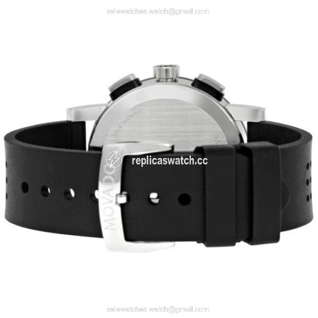 Movado Silver-black Museum Black Pvd Steel Chronograph Mens 0606545 Watch Movado Silver-black Museum Black Pvd Steel Chronograph Mens 0606545 Watch