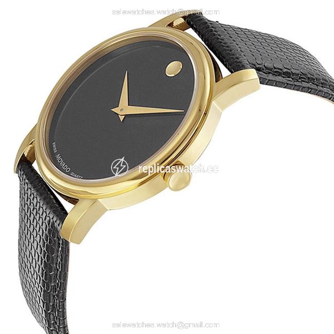 Movado Gold-black Museum Black Dial Black Leather Mens 2100005 Watch Movado Gold-black Museum Black Dial Black Leather Mens 2100005 Watch