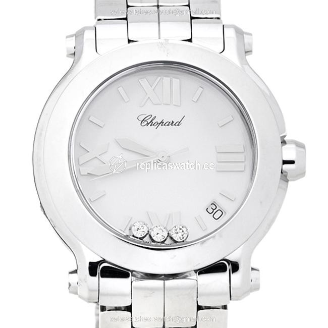 Chopard White Stainless Steel Happy Sport 278477-3013 Womens Wristwatch 36 Mm Watch Chopard White Stainless Steel Happy Sport 278477-3013 Womens Wristwatch 36 Mm Watch