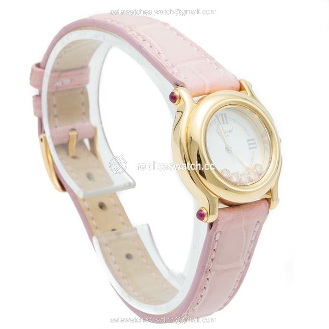 Chopard Silver Diamond Dial Happy Sport Yellow Gold Womens 26 Mm Watch Chopard Silver Diamond Dial Happy Sport Yellow Gold Womens 26 Mm Watch