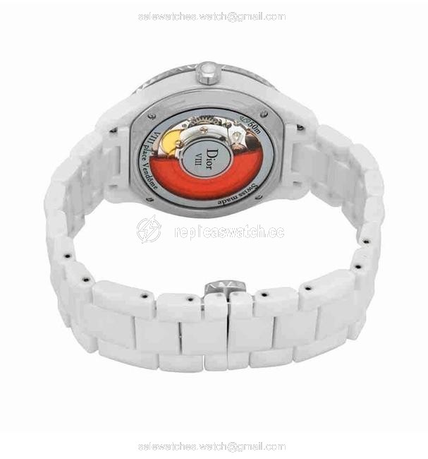 Dior Silver Viii 38mm White Dial Ceramic Ladies Watch Dior Silver Viii 38mm White Dial Ceramic Ladies Watch