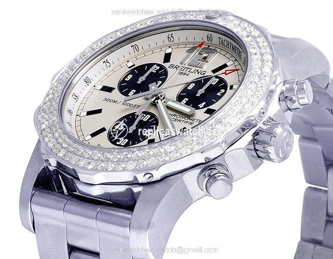 Breitling Stainless Steel Mens Colt Ii A7338710-bb49-ss 44mm Chronograph Diamond 3.0 Ct Watch Breitling Stainless Steel Mens Colt Ii A7338710-bb49-ss 44mm Chronograph Diamond 3.0 Ct Watch