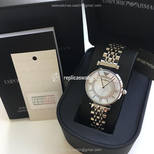 Emporio Armani Silver Ladies Ar1908 Watch Emporio Armani Silver Ladies Ar1908 Watch