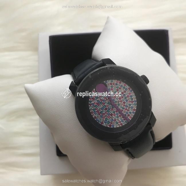 Movado Blue Bold Crystal Pave Dial Leather Ladies 3600263 Watch Movado Blue Bold Crystal Pave Dial Leather Ladies 3600263 Watch
