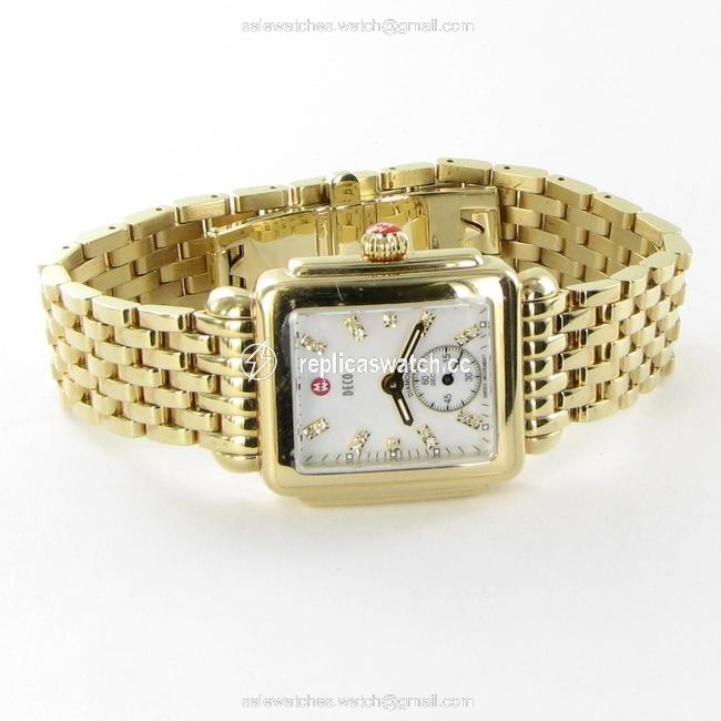 Michele Gold Deco 16 Diamond Mother Of Pearl Dial Mw06v00a9046 Yellow Watch Michele Gold Deco 16 Diamond Mother Of Pearl Dial Mw06v00a9046 Yellow Watch