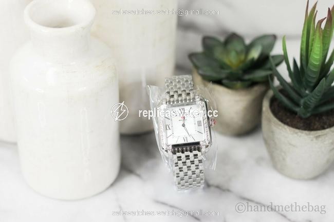 Michele Silver Womens Milou Stainless Steel Diamond Bezel Bracelet (Mww15a000092) Watch Michele Silver Womens Milou Stainless Steel Diamond Bezel Bracelet (Mww15a000092) Watch