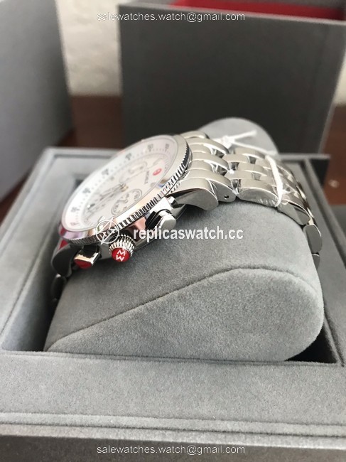 Michele Silver/ White Three-eye Chronograph Mww01c000021 Watch Michele Silver/ White Three-eye Chronograph Mww01c000021 Watch