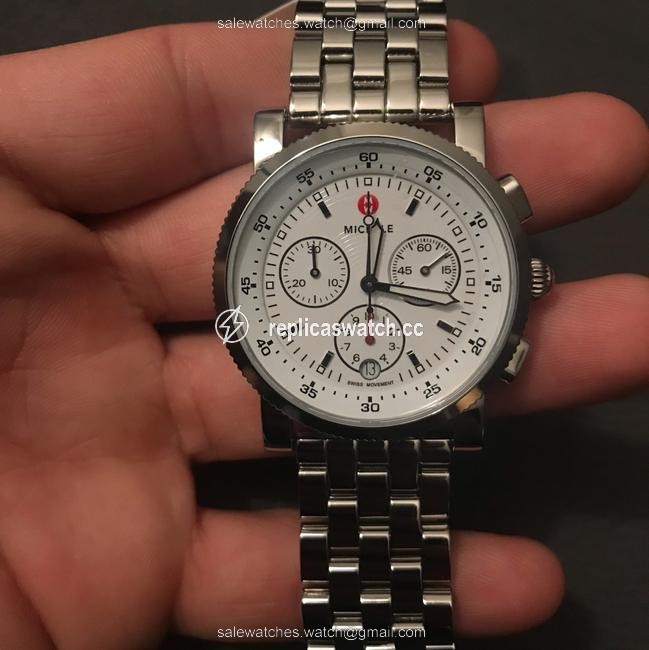 Michele Silver/ White Three-eye Chronograph Mww01c000021 Watch Michele Silver/ White Three-eye Chronograph Mww01c000021 Watch