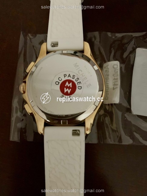 Michele White/Gold Womens Cape Sport 35mm Watch Michele White/Gold Womens Cape Sport 35mm Watch