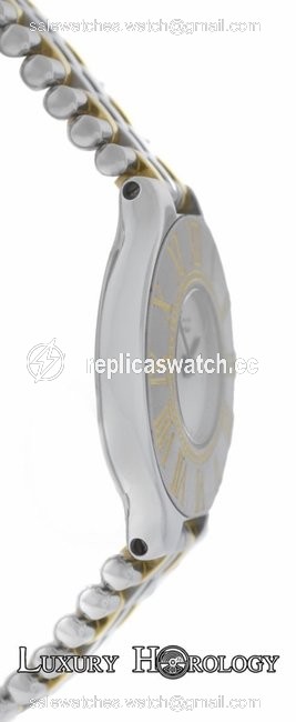 Cartier Two Tone Ladies Must De Quartz 18k Gold Steel Bullet Bracelet 28mm Watch Cartier Two Tone Ladies Must De Quartz 18k Gold Steel Bullet Bracelet 28mm Watch