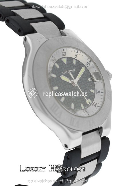 Cartier Must 21 Autoscaph 2427 Steel Rubber 37mm Watch Cartier Must 21 Autoscaph 2427 Steel Rubber 37mm Watch