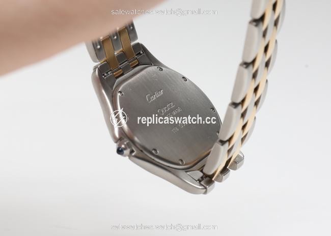 Cartier Gold/Silver Roman 1332 Cougar Panthere Two Tone Dial Watch Cartier Gold/Silver Roman 1332 Cougar Panthere Two Tone Dial Watch