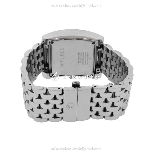 Michele White Black Silver Roman Cloette Mother Of Pearl Dial Ladies Watch Michele White Black Silver Roman Cloette Mother Of Pearl Dial Ladies Watch