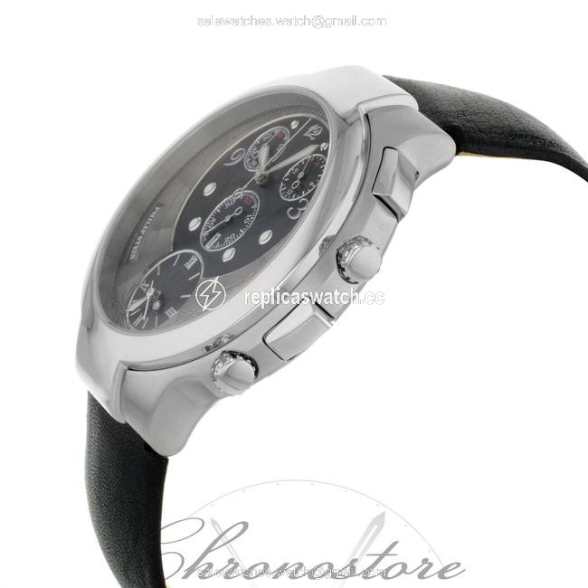 Philip Stein Gray/Black Chrono 9-crb3-cb 46mm (10879) Watch Philip Stein Gray/Black Chrono 9-crb3-cb 46mm (10879) Watch