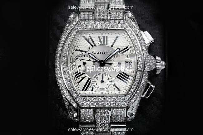 Cartier Steel XL Diamond Roadster W62020x6 White Dial Watch Cartier Steel XL Diamond Roadster W62020x6 White Dial Watch