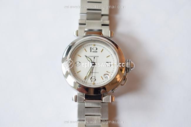 Cartier Stainless Steel "Pasha " Calendar .white Dial .circa :1990 S .swiss Made Watch Cartier Stainless Steel "Pasha " Calendar .white Dial .circa :1990 S .swiss Made Watch