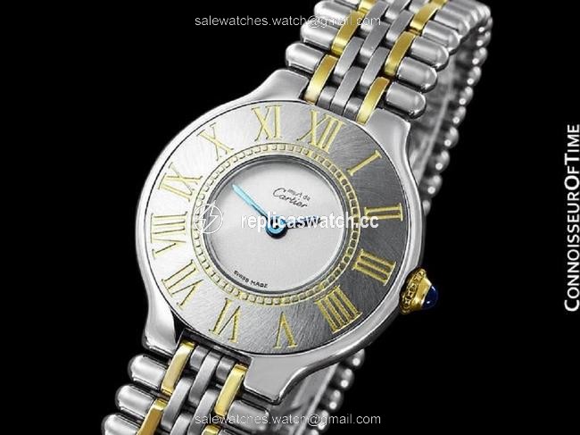 Cartier Light Silver Cartier?must De 21c Ladies Stainless Steel & 18k Gold Watch Cartier Light Silver Cartier?must De 21c Ladies Stainless Steel & 18k Gold Watch