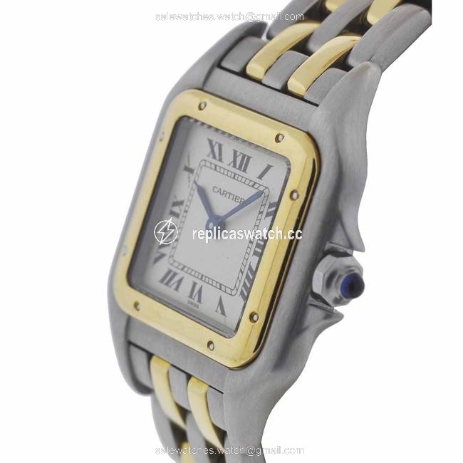 Cartier Silver and Gold Panthere 1120 Watch Cartier Silver and Gold Panthere 1120 Watch