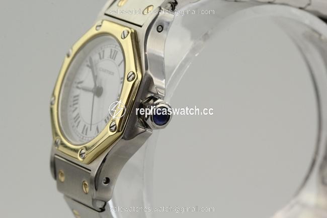 Cartier Silver Santos Octagon Watch Cartier Silver Santos Octagon Watch