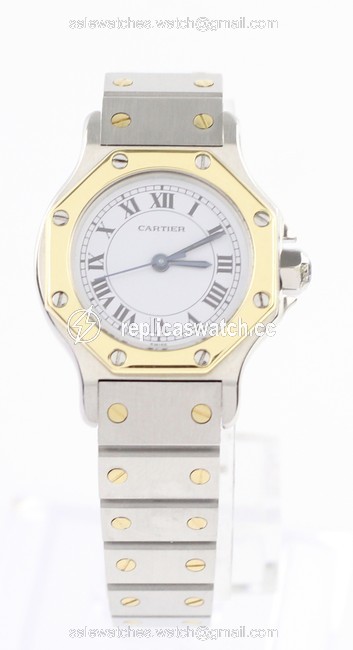 Cartier White Santos Octagon Watch Cartier White Santos Octagon Watch