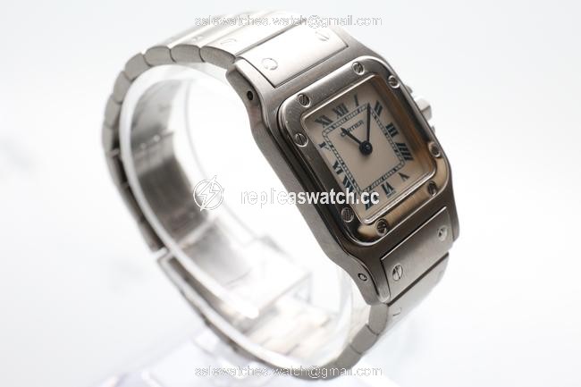 Cartier Silver Santos Galbee Watch Cartier Silver Santos Galbee Watch