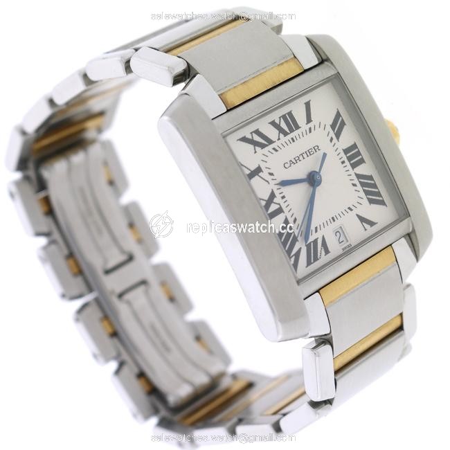 Cartier Gold & Steel Tank Francaise Large 2-tone Gold/Steel 28mm W51005q4 B&p Watch Cartier Gold & Steel Tank Francaise Large 2-tone Gold/Steel 28mm W51005q4 B&p Watch