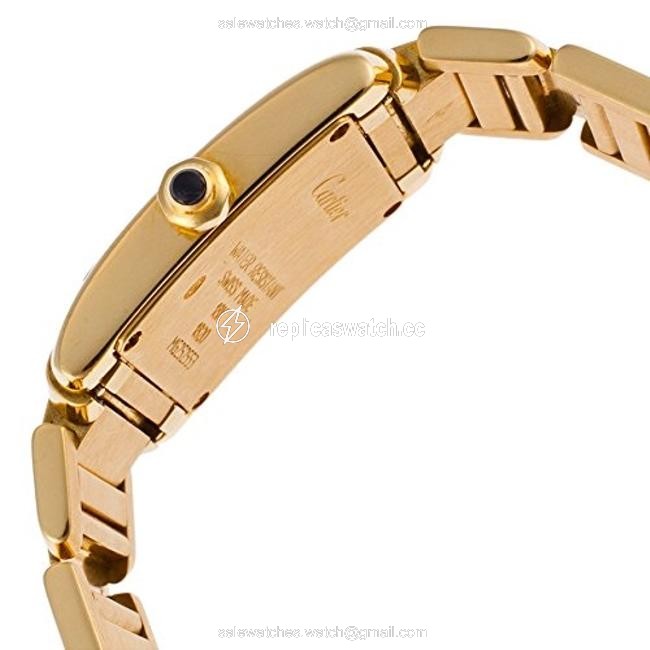 Cartier Yellow Gold Black White Blue Womens Tank Francaise 18k Ivory Dial Watch Cartier Yellow Gold Black White Blue Womens Tank Francaise 18k Ivory Dial Watch