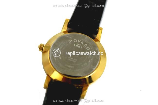 Movado Yellow Gold Mens Swiss Quartz Leather Band Watch Movado Yellow Gold Mens Swiss Quartz Leather Band Watch