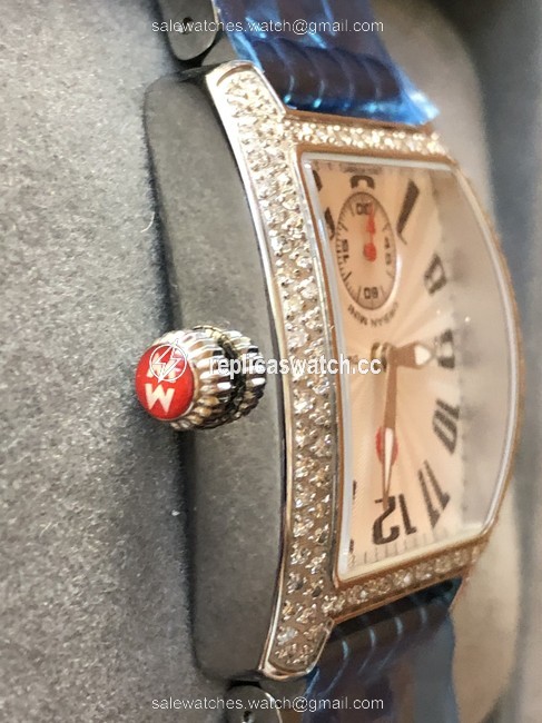 Michele Silver Mini Urban Diamond Watch Michele Silver Mini Urban Diamond Watch