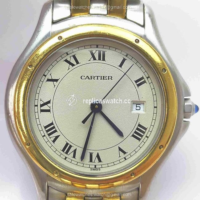 Cartier Silver 33mm Two Tone Panthere Cougar 858548 Watch Cartier Silver 33mm Two Tone Panthere Cougar 858548 Watch