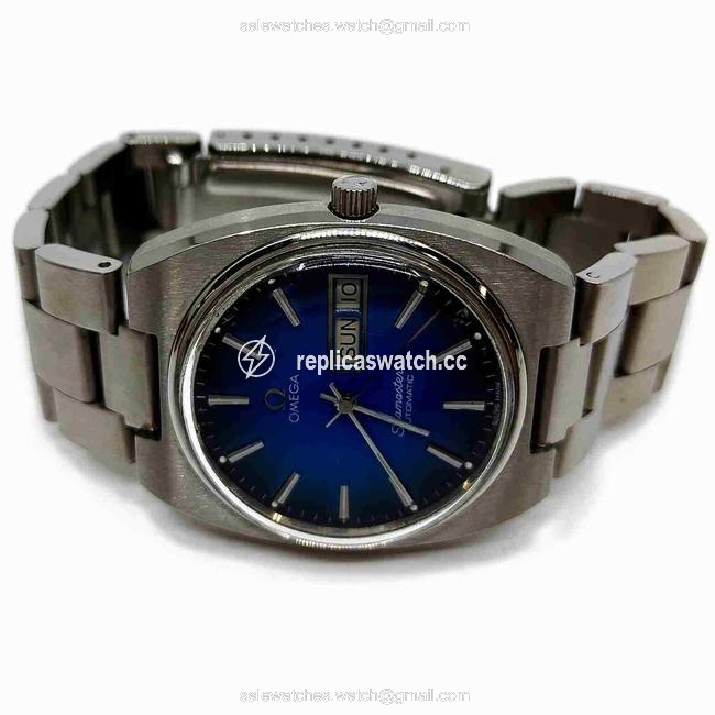 Omega Silver Blue Seamaster Day Date 861147 Watch Omega Silver Blue Seamaster Day Date 861147 Watch