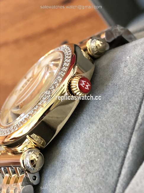 Michele Gold Gold/Silver Caber Diamond Bracelet 35mm Mww16e000001 Watch Michele Gold Gold/Silver Caber Diamond Bracelet 35mm Mww16e000001 Watch