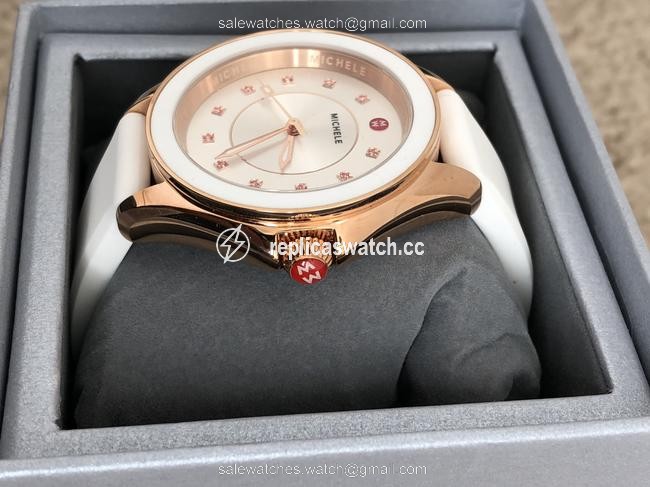 Michele Multicolor Cape Sunray Dial Silicone Mww27a000004 Watch Michele Multicolor Cape Sunray Dial Silicone Mww27a000004 Watch
