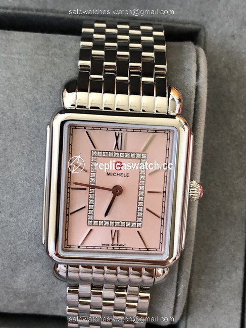 Michele Silver Deco Ii Diamond Dial Watch Michele Silver Deco Ii Diamond Dial Watch